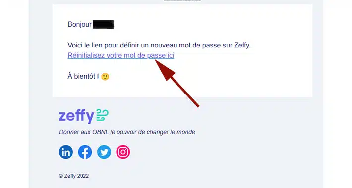 Cliquez sur Réinitialiser votre mot de passe.