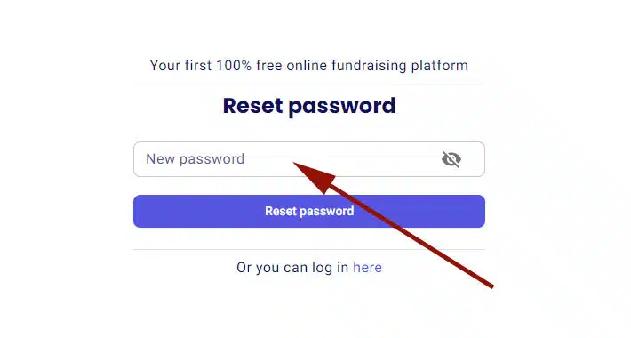 Créez votre mot de passe et cliquez sur Reset password.