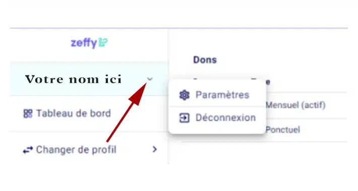 Pour modifier vos informations personnelles ou votre mot de passe, allez dans Paramètres.