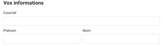 Inscrire vos informations