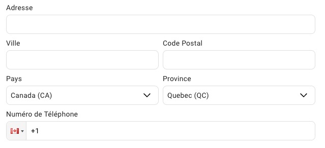 Continuer de remplir vos informations