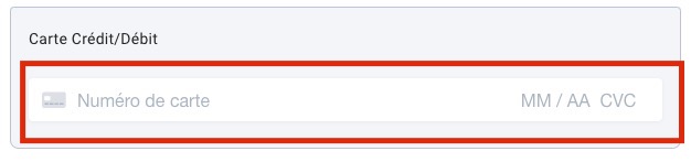 Inscrire les informations de votre carte de crédit